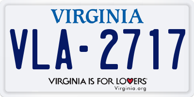 VA license plate VLA2717