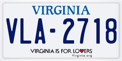 VA license plate VLA2718