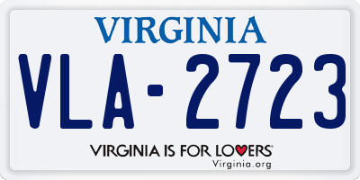 VA license plate VLA2723