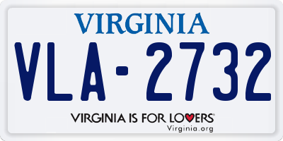 VA license plate VLA2732