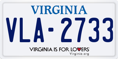 VA license plate VLA2733