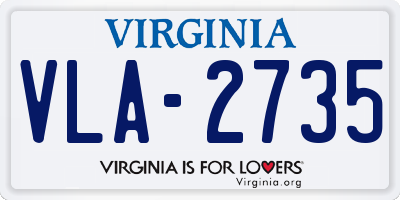 VA license plate VLA2735