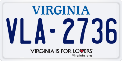 VA license plate VLA2736