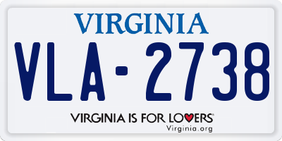 VA license plate VLA2738