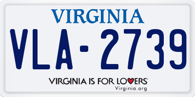 VA license plate VLA2739