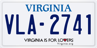 VA license plate VLA2741