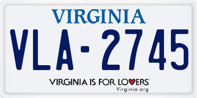 VA license plate VLA2745