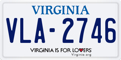 VA license plate VLA2746