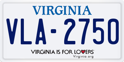 VA license plate VLA2750