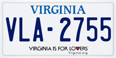 VA license plate VLA2755