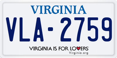 VA license plate VLA2759