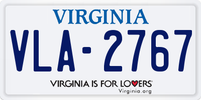 VA license plate VLA2767