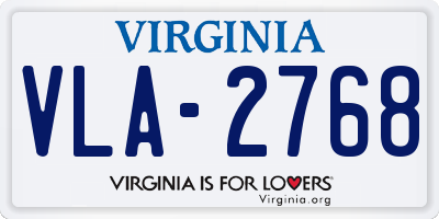 VA license plate VLA2768