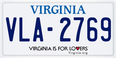 VA license plate VLA2769