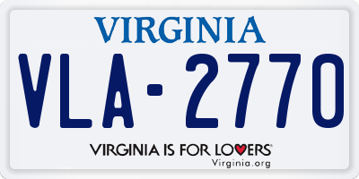 VA license plate VLA2770
