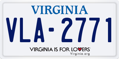 VA license plate VLA2771