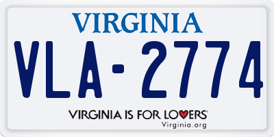VA license plate VLA2774
