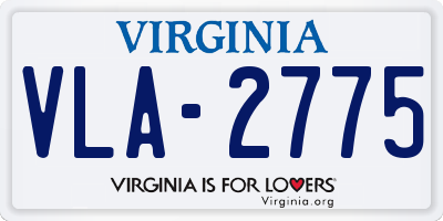 VA license plate VLA2775