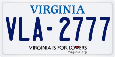 VA license plate VLA2777