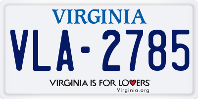VA license plate VLA2785