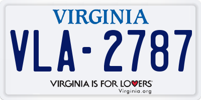 VA license plate VLA2787