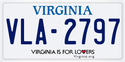 VA license plate VLA2797