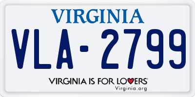 VA license plate VLA2799