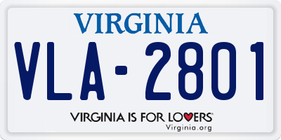 VA license plate VLA2801