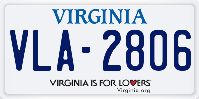 VA license plate VLA2806