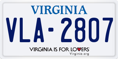 VA license plate VLA2807