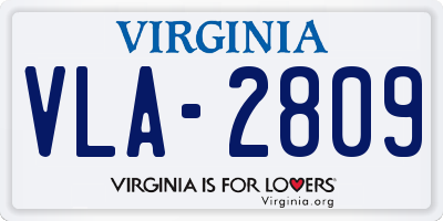 VA license plate VLA2809