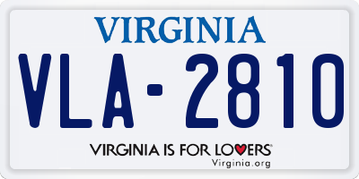 VA license plate VLA2810
