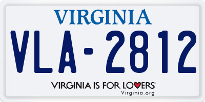 VA license plate VLA2812