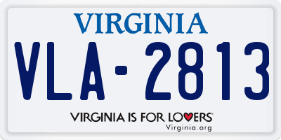 VA license plate VLA2813
