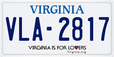 VA license plate VLA2817