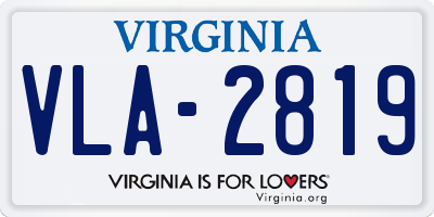 VA license plate VLA2819
