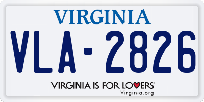 VA license plate VLA2826