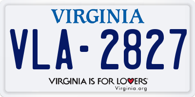 VA license plate VLA2827