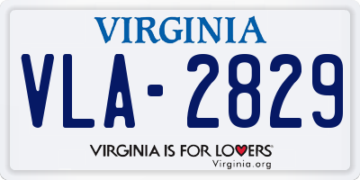 VA license plate VLA2829