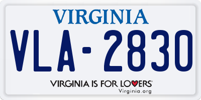 VA license plate VLA2830
