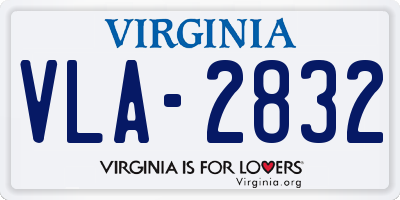VA license plate VLA2832