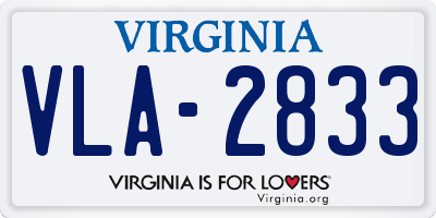 VA license plate VLA2833