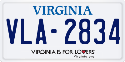 VA license plate VLA2834