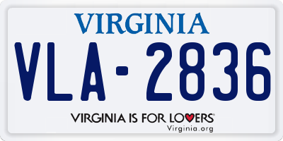 VA license plate VLA2836