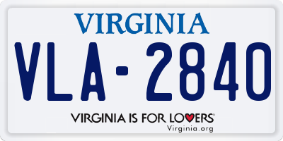 VA license plate VLA2840