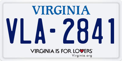 VA license plate VLA2841