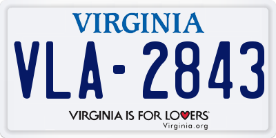 VA license plate VLA2843