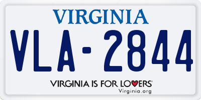 VA license plate VLA2844