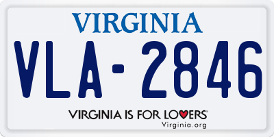 VA license plate VLA2846