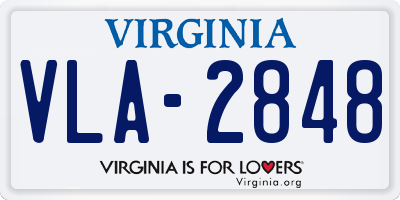 VA license plate VLA2848